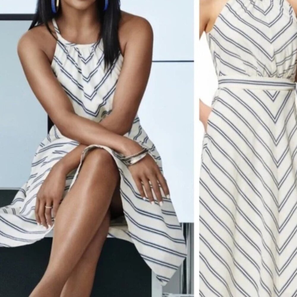 New York and Company Linen Fit and Flare Dress